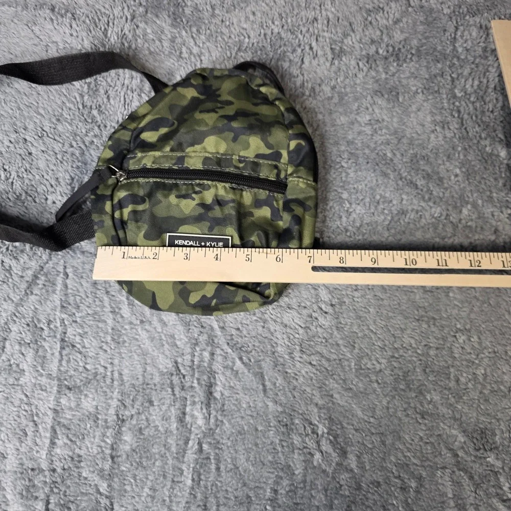 Kendall + Kylie Womens OS Mini Backpack Green‎ Camo Utility Zip Streetwear Bag